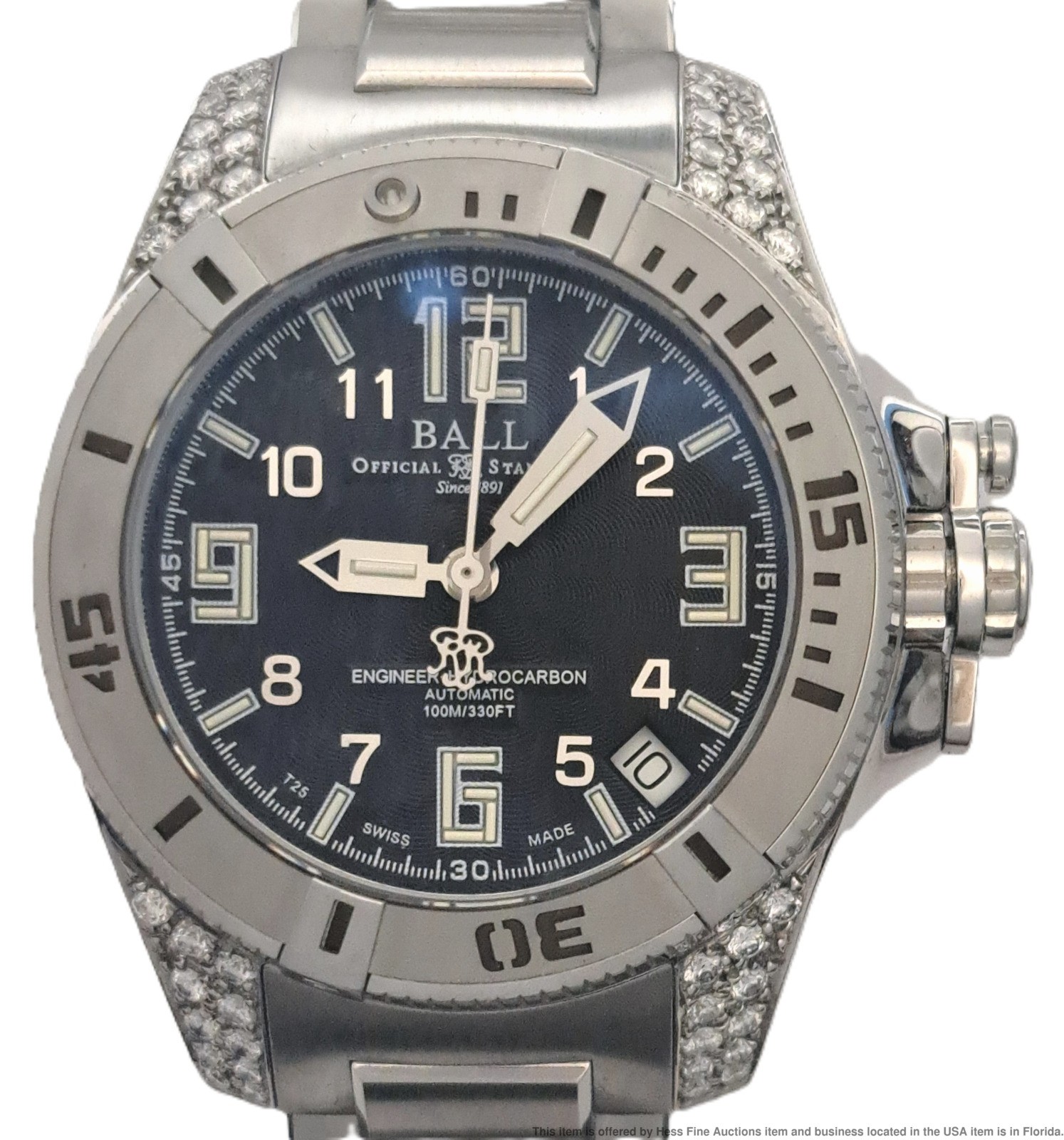 Ball Engineer Hydrocarbon Automatic Black Dial Stainless Steel Mens Wristwatch