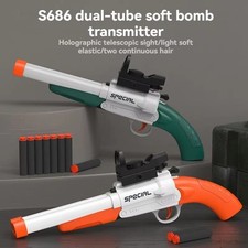 S686 Double Barrel Soft Bullet Toy Gun Foam Dart Blaster Kids Shooting Gift