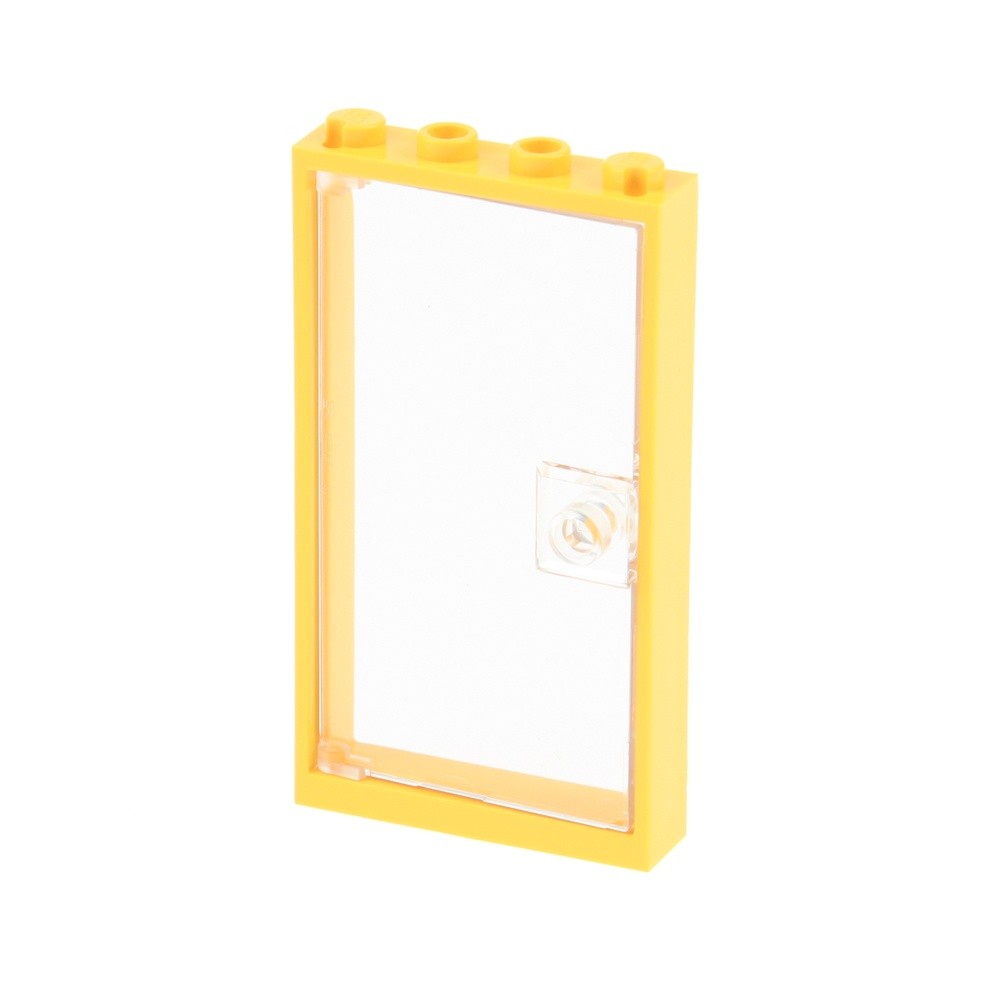 1x LEGO Door Frame 1x4x6 Yellow Window Pane Transparent White 60616 60596
