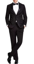 Kenneth Cole Reaction Tuxedo Men's Black Slim Fit Ready Flex 46Long- 40WX34L