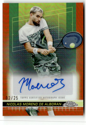 Topps Chrome 2024 Tennis No. TCA-NDA Nicolas Moreno de Alboran Orange Auto 2/25