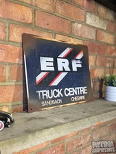 ERF Trucks factory Sign Man Cave Bar Pub Sign Rusty Weathered Worn Lorry