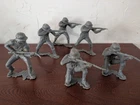 6 vintage 1963 Louis Marx WWII 6 inch German Plastic Soldiers VTG 60's