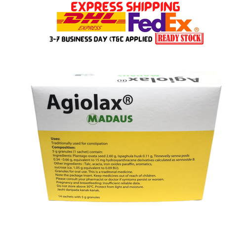 Agiolax Madaus 14 Sachets with 5g granules For Constipation Relief ORIGINAL