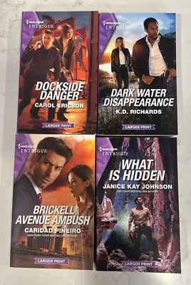 Harlequin Intrigue Book Bundle Larger Print January 2023 Lot Of 4 EUC Paperbacks