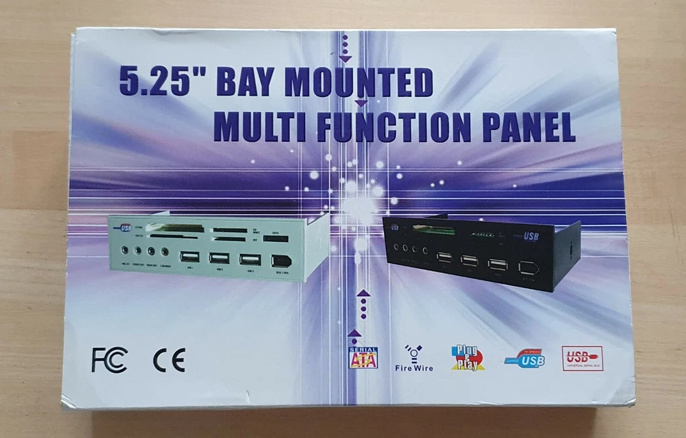 5.25" Multifunction Front Panel Kartenleser 6 in 1 SATA Audio USB Card Reader - Bild 3 von 4