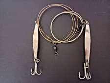Vintage Diamond Chrome Fishing Jigs 4oz & 6oz With Wire leaders And Swivels