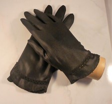 Black Shiny Nylon Gloves For Smaller Hands