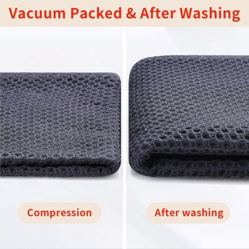 100% Cotton Waffle Weave Kitchen Dish Cloths, 12X12 Inches, 6-Pack, Dark Grey - Picture 8 of 12