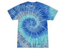 Blue Jerry Tie Dye T-Shirts Adult  & Kids S to 5X  Sizes Cotton Colortone