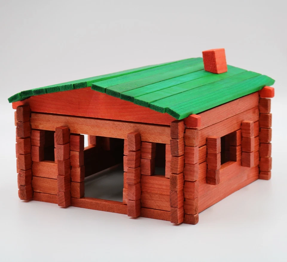 550 Piece Log Building Set Roy Toy Real Wooden Pieces Made In The USA - Image 3 of 4