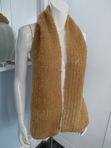 Handgestrickter Senf Spitzenschal 78 % Mohair 60"" lang - Bild 2 von 4