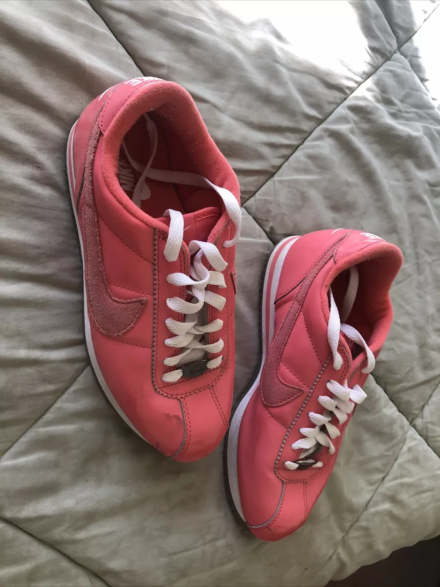 Pre-owned Nike Cortez Leather Trainers In Pink