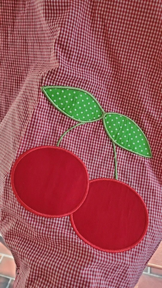 ANAVINI - Vestido de doble cara para niñas - cerezos rojos/árboles de Navidad - Talla 5 Foto 3 de 4