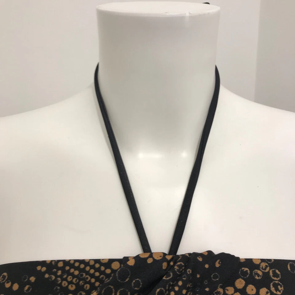 Top Tankini Sunflair Negro 36B Vibrante Naranjas Rosas Cuello Halter Sin Tirantes Acolchado Foto 2 de 4