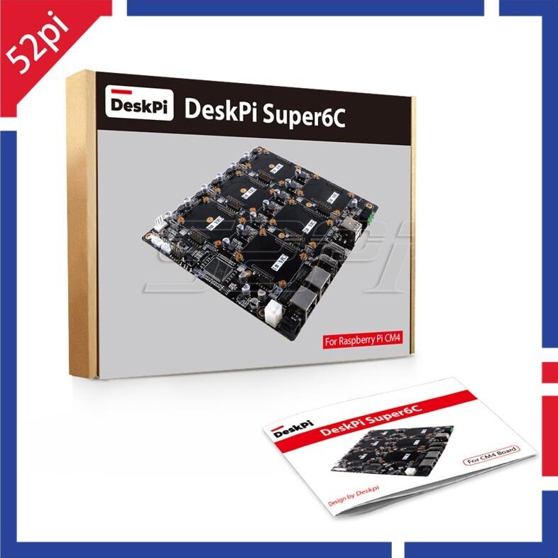 DeskPi Super6C Raspberry Pi CM4/CM5 Cluster Mini-ITX Board 6 RPI CM4/5 Supported