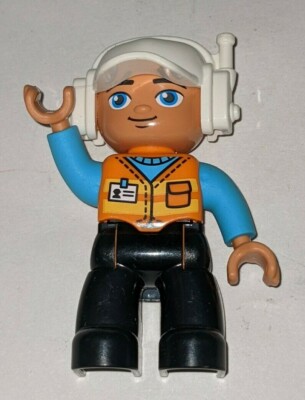 Lego Duplo Male Tower Crane Construction Figure From # 10931 Minifigure Minifig