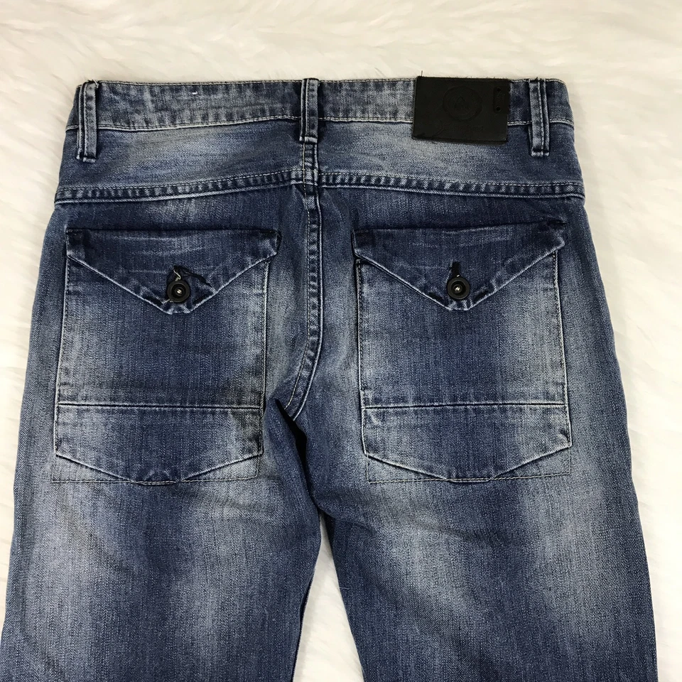 Jeans antiguos Rivet para hombre de pierna recta Azul talla 30 X 32 Foto 4 de 4