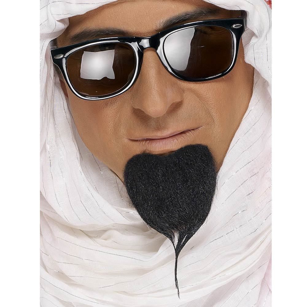Negro Árabe Barba Jeque Árabe Desierto Hombre Accesorio de Disfraz