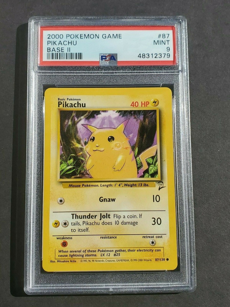 Pokemon PSA 9 PIKACHU 87/130 - BASE SET 2 - COMMON NON HOLO - MINT