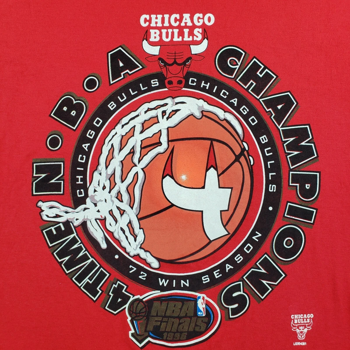 Vintage 1996 Logo 7 Chicago Bulls Championship NBA World Champions Shirt X Large