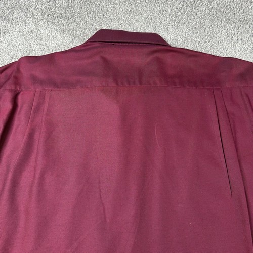 Roberto Villini Dress Shirt Men's 16.5 34/35 Maroon Button-Up Lg-Slv 100% Cotton - Picture 9 of 18