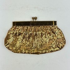 Vintage Gold Mesh Rhinestone Clutch Bag Purse