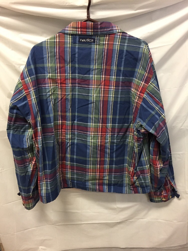 VTG Men's 90's Nautica Full-Zip 100% Cotton Reversible Jacket Size