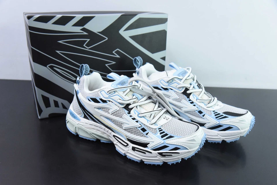 Zapatillas Unisex Off Arrow Blanco Be Espalda Derecha Blanco Azul Claro Foto 2 de 4