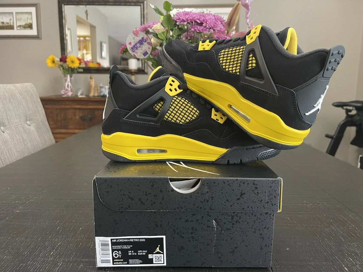 Air Jordan 4 Retro Thunder 2023 Size 6.5Y/8W 408452-017 100% Authentic