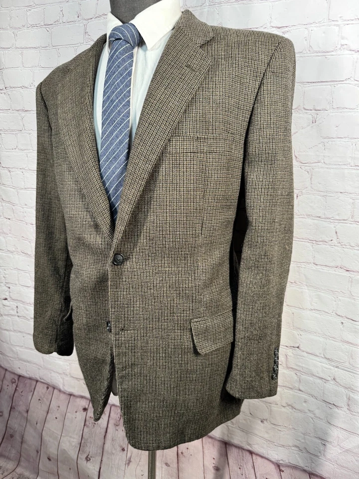 Abrigo Blazer Chaqueta Deportivo CLUB ROOM Para Hombres Marrón LANA CACHEMIR AJUSTE REGULAR 44R Foto 2 de 4