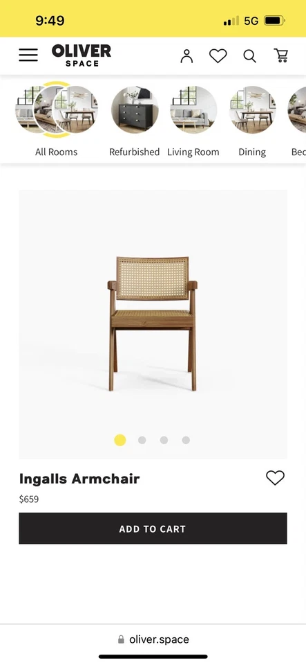 Juego de 2 sillones Oliver Space Ingalls. Moderno de mediados de siglo. nuevo. Foto 3 de 4