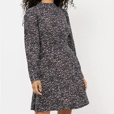 LOFT Floral Mock Neck Long Sleeve Swing Dress  Cottage Core  4 NWT