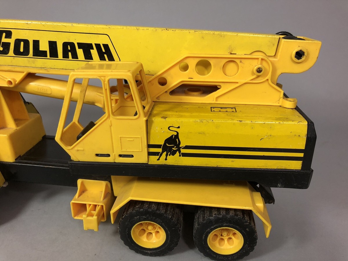 Jouet Ancien Joustra Camion-grue Goliath - Tôle - Années 1970 - France