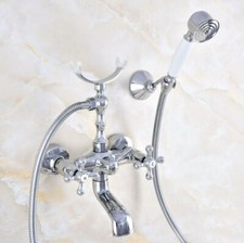 Chrome Brass Bathroom Tub Filler Faucet Handheld Spray Shower Mixer Tap 2na715