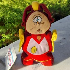 NWT Disney Store Beauty And The Beast Cogsworth Mini Bean Bag Plush 7" Toy
