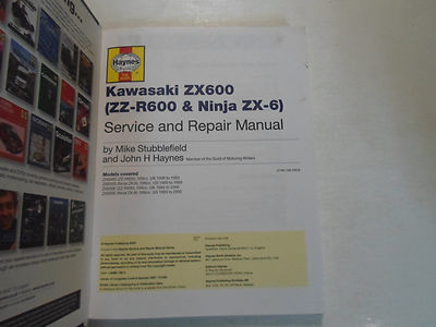 1990 2000 Haynes Kawasaki ZX600 Service Repair Shop Workshop