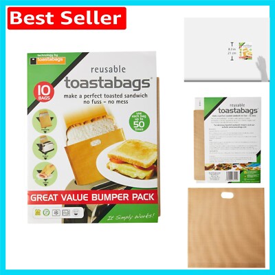 10er Pack Gold Toastbeutel für 50 Anwendungen - perfekt für schnelle Snacks & Mahlzeiten