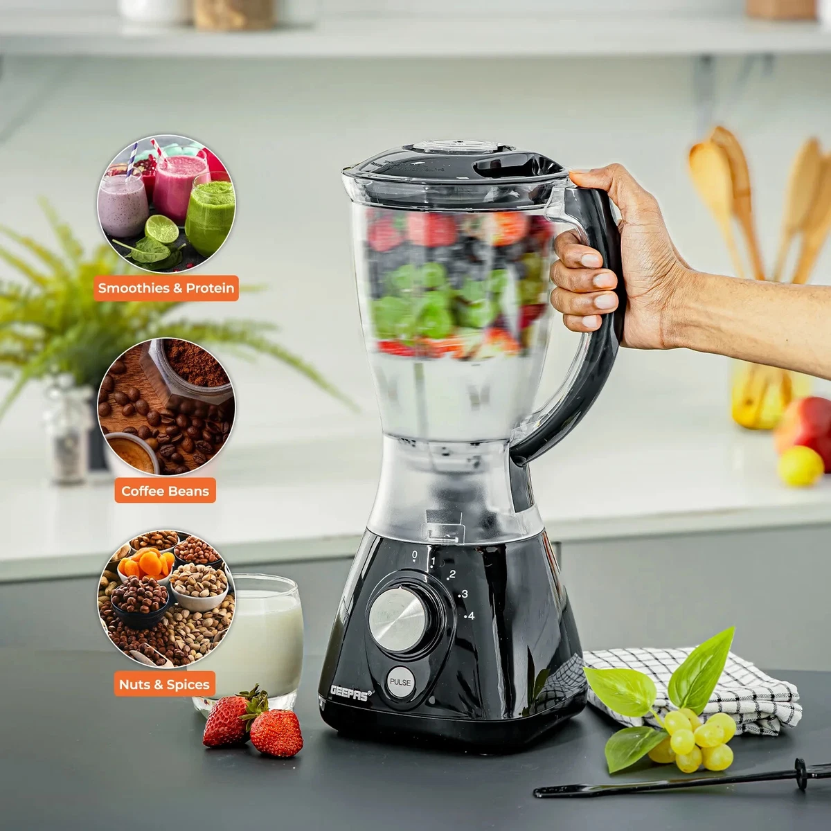 Food Processor Blender Smoothie Maker Mixer Spice Coffee Grinder