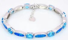 KIVONY Hawaii Blue Opal Waves Bracelet 925 Sterling Sliver Jewelry For Women
