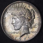 1921-P "Toned, High Grade, High Relief" Peace Silver Dollar $1 - COINGIANTS -