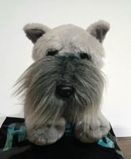 Russ Schnauzer puppy realistic floppy dog plush 12" black collar scruffy Scottie