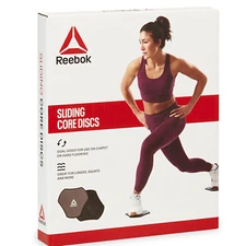 Reebok Core Workout Sliding Discs Double Sided Sliders for Carpet and Hardwood
