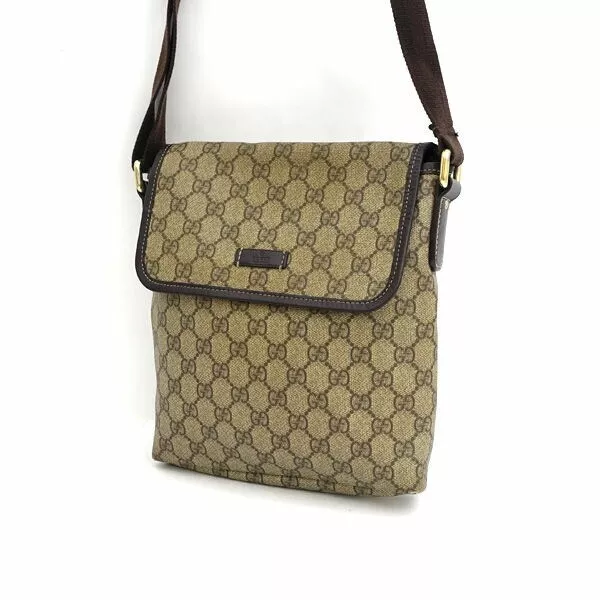 Sac à bandoulière Gucci GG Supreme marron beige 223666 203998