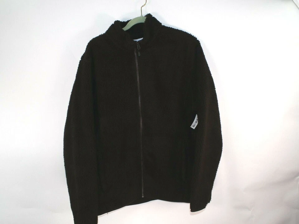 Essentials Mujer Chaqueta Abrigo Grueso Difuso Sherpa Bolsillos con Cremallera Marrón Imitación Piel XL