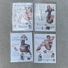 Mennen Mingo 4 x LOT VTG 1940s Big Print Ads Skin Bracer Pin-Up Ladies Bikini