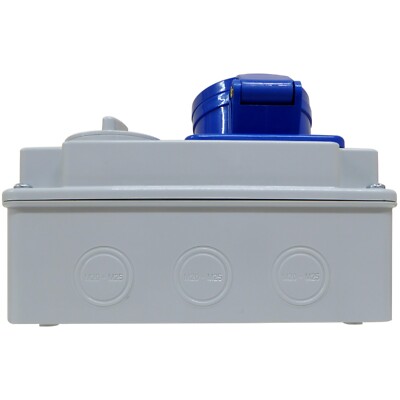 JCE 32A 3 PIN BLUE 240V WALL OUNT INLET PLUG 32A 3 PIN BLUE TRAILING