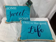 New Outdoor Waterproof Pillow LUSH DECOR Lumbar Shape Turquoise Choice