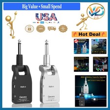 Wireless Guitar System GWS-8 Transmitter Receiver 2.4GHz Rechargeable Black-W...