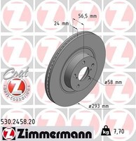 2X Zimmermann Bremsscheibe 530.2458.20 FüR Subaru Toyota